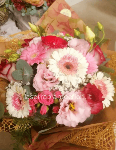 Bouquet gerbere lisianthus colorato