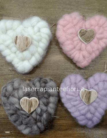 Cuore di lana vari colori
